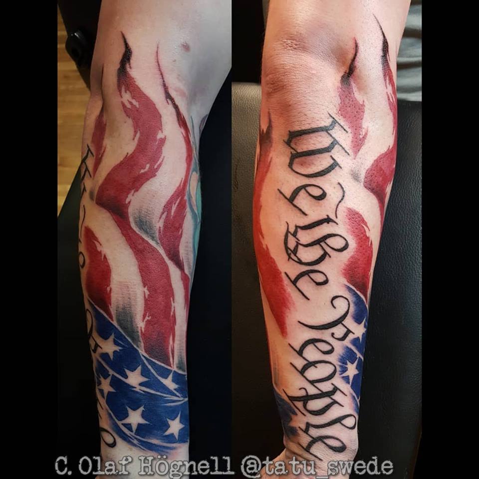 In god we trust american flag tattoo. 